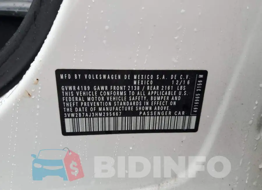 3VW2B7AJ3HM295667 Photo# 12