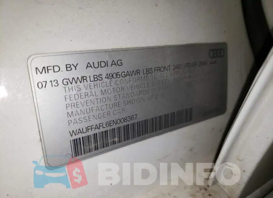 WAUFFAFL6EN008367 Photo# 12