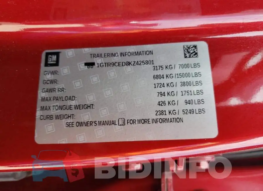 1GTR9CED8KZ425801 Photo# 12
