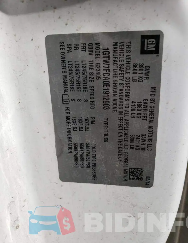 1GTW7FCA0E1912903 Photo# 13