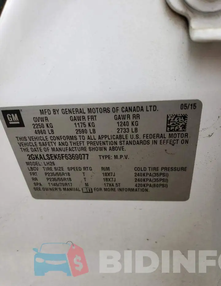 2GKALSEK6F6369077 Photo# 12
