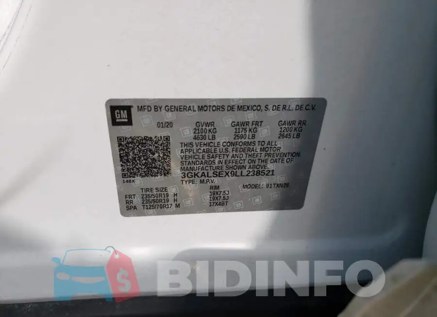 3GKALSEX9LL238521 Photo# 13