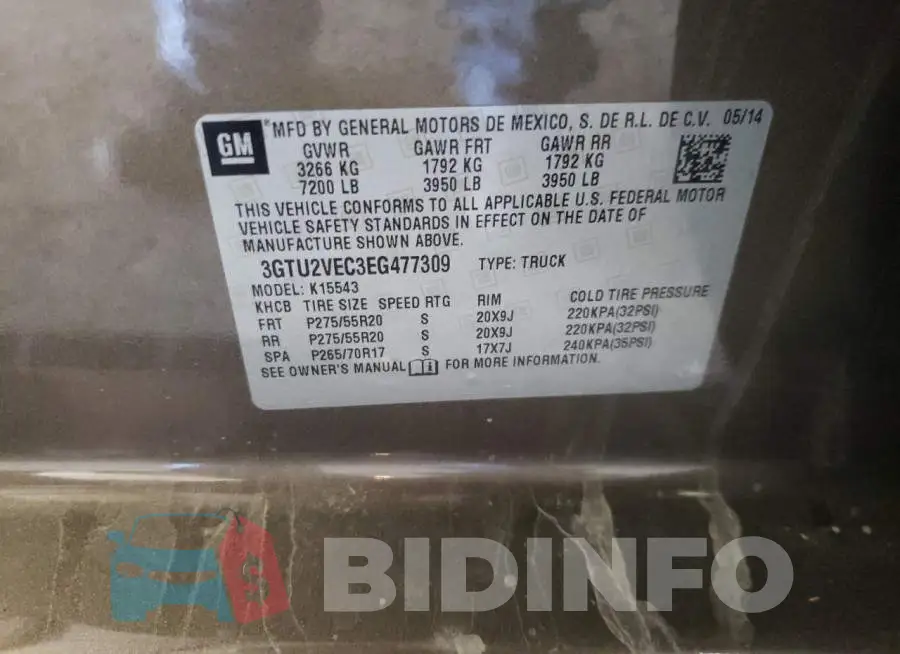 3GTU2VEC3EG477309 Photo# 12