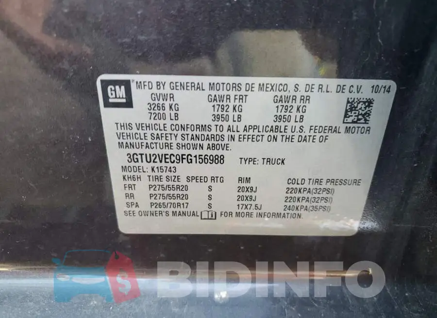 3GTU2VEC9FG156988 Photo# 12