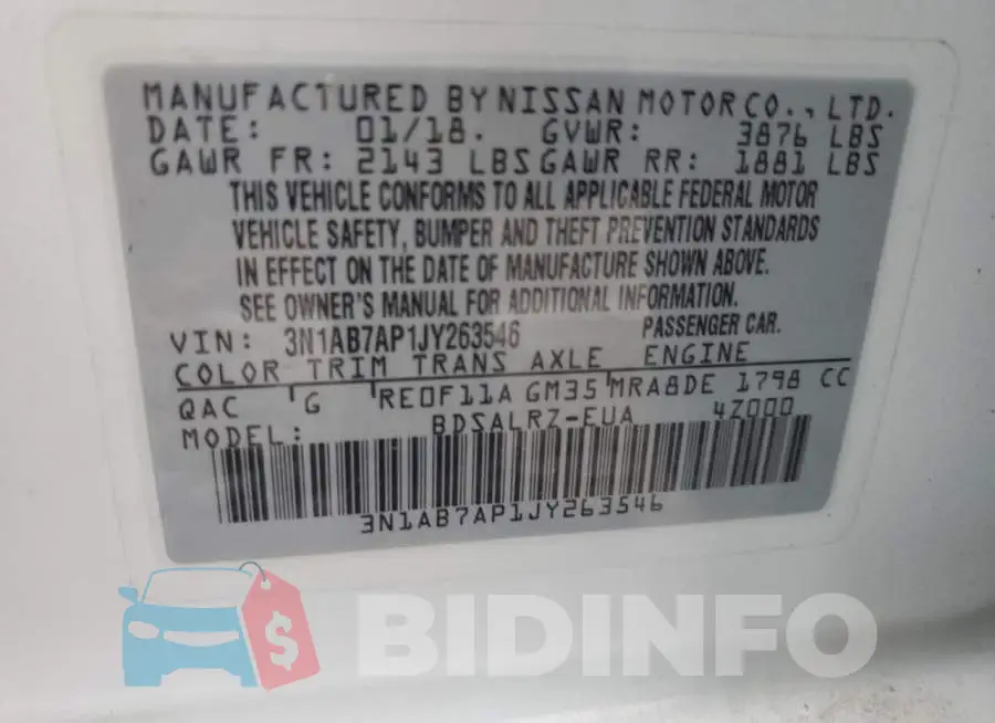 3N1AB7AP1JY263546 Photo# 12