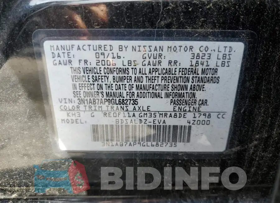 3N1AB7AP9GL682735 Photo# 12
