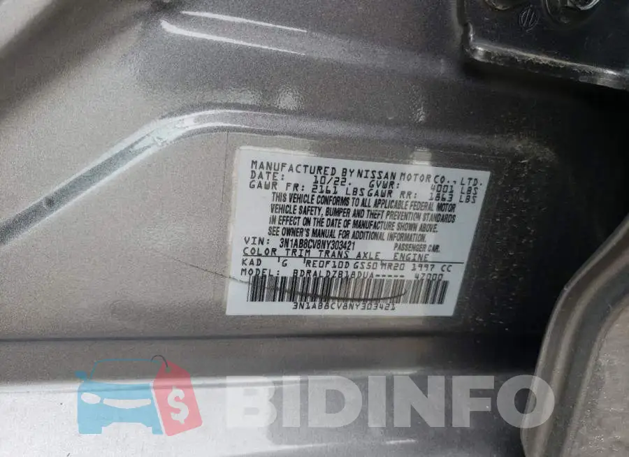3N1AB8CV8NY303421 Photo# 12