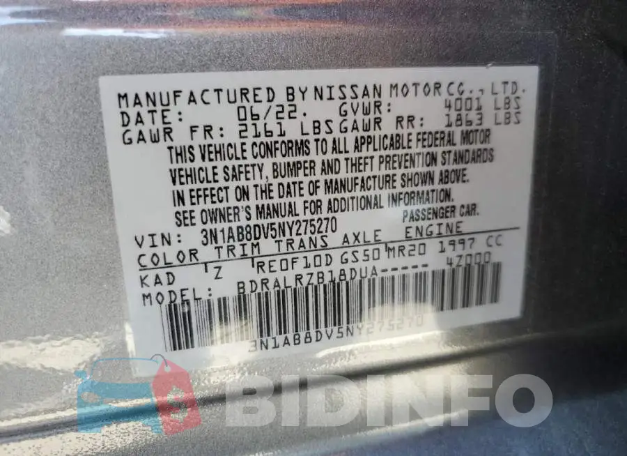 3N1AB8DV5NY275270 Photo# 12
