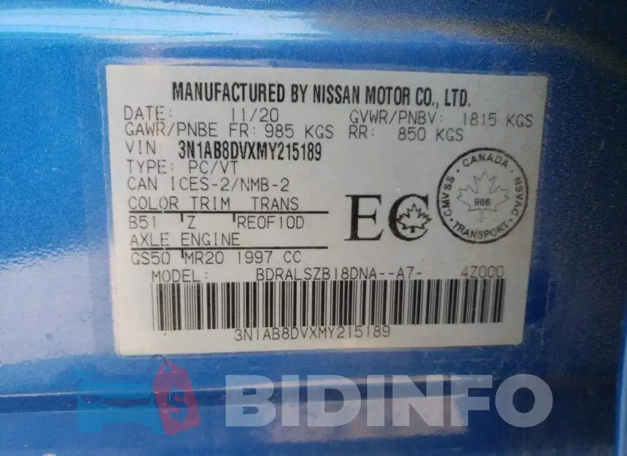 3N1AB8DVXMY215189 Photo# 13