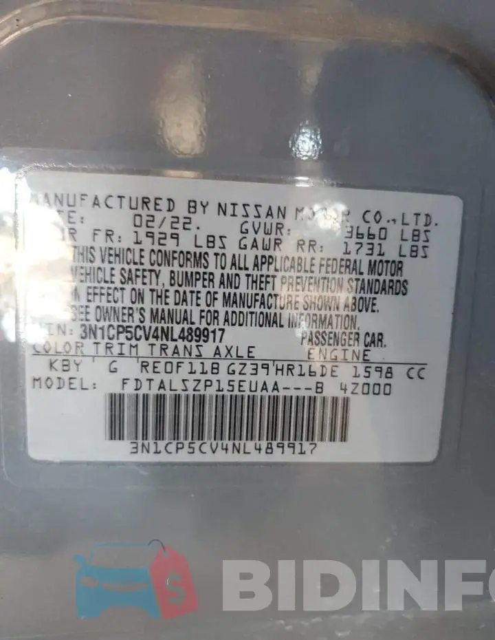 3N1CP5CV4NL489917 Photo# 13