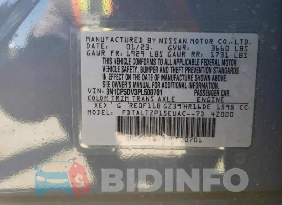3N1CP5DV3PL500701 Photo# 13