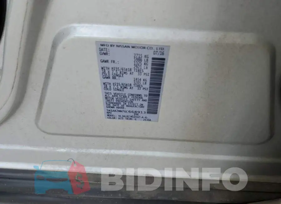 5N1AR2MN7GC668913 Photo# 13