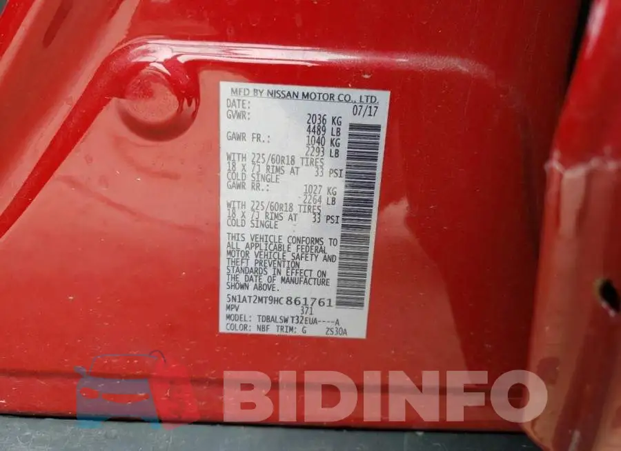 5N1AT2MT9HC861761 Photo# 13