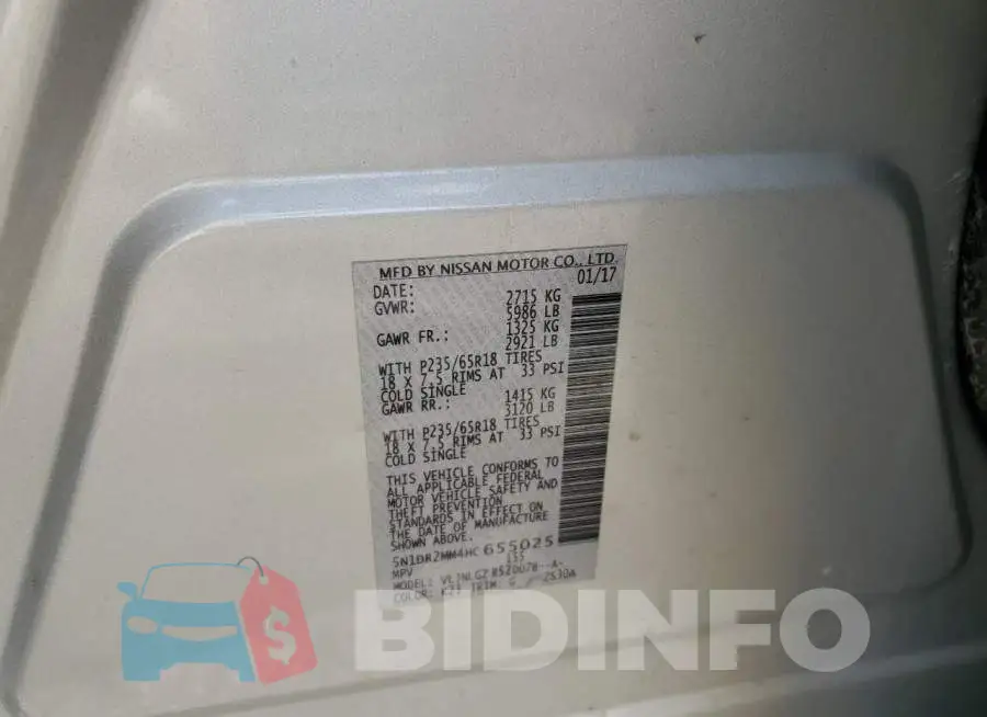 5N1DR2MM4HC655025 Photo# 13