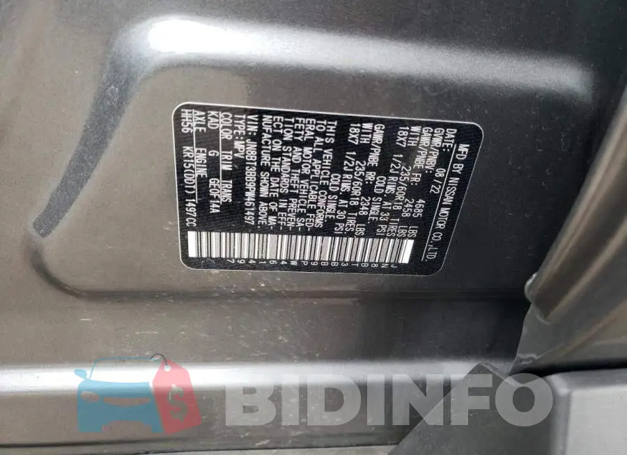 JN8BT3BB9PW461497 Photo# 12