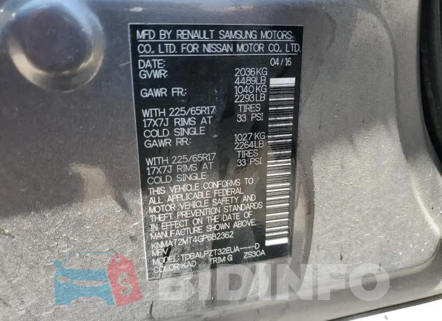 KNMAT2MT4GP682362 Photo# 14