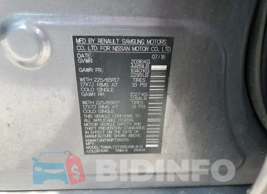 KNMAT2MT8GP726055 Photo# 14