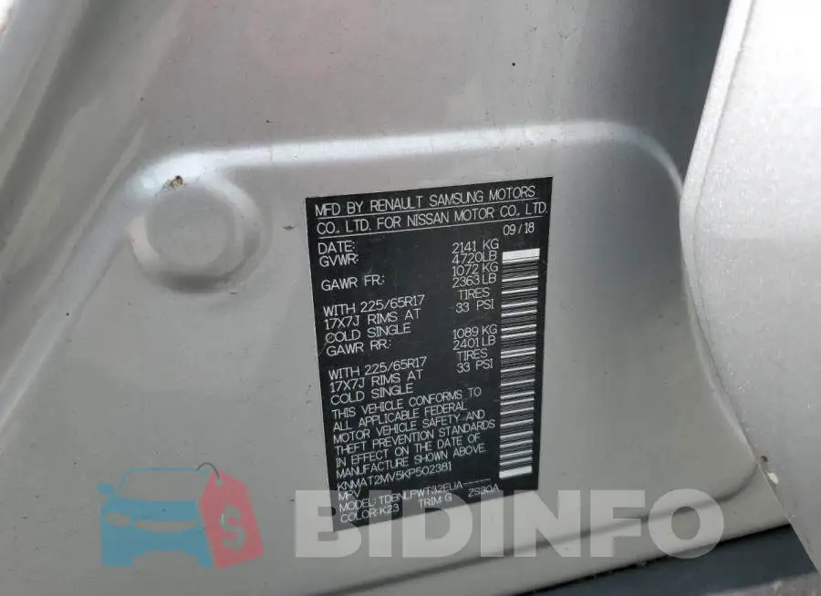 KNMAT2MV5KP502381 Photo# 13