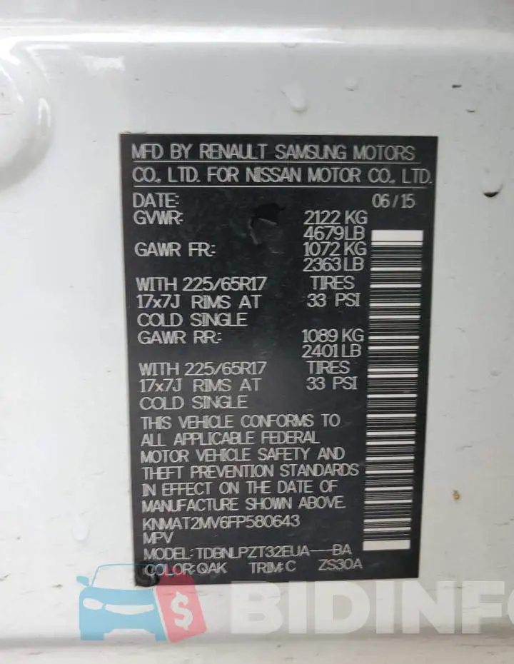 KNMAT2MV6FP580643 Photo# 13