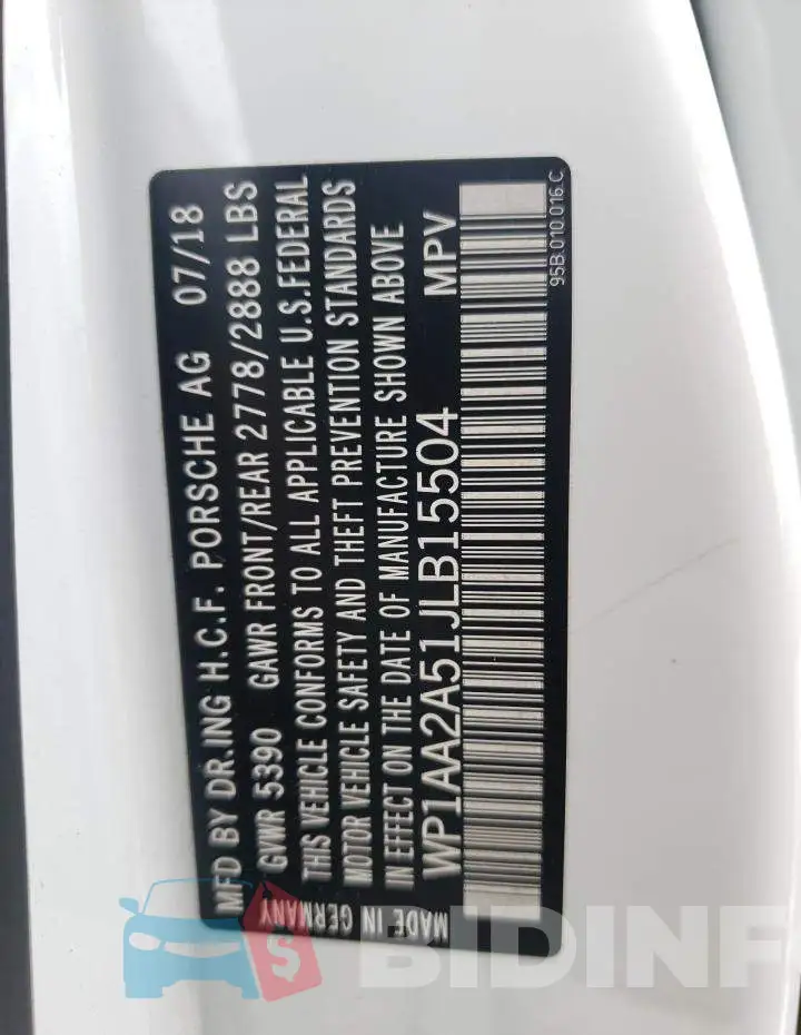 WP1AA2A51JLB15504 Photo# 13