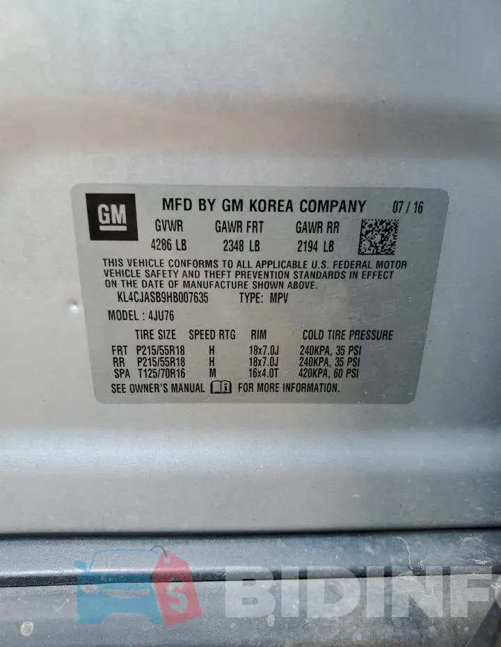 KL4CJASB9HB007635 Photo# 13