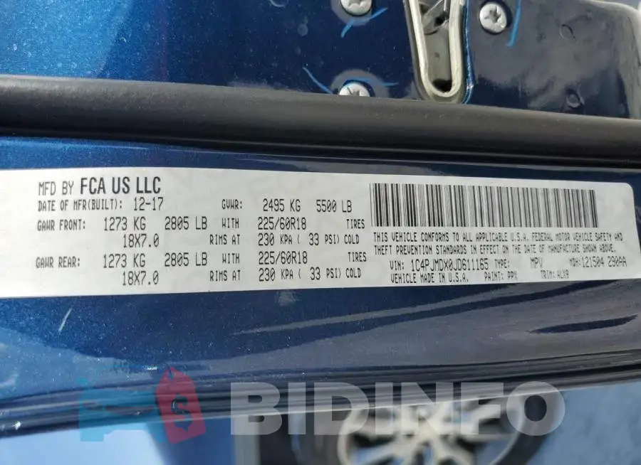 1C4PJMDX0JD611165 Photo# 13