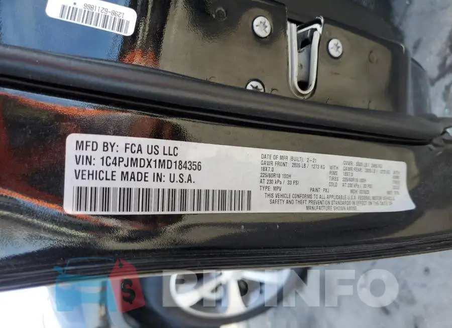 1C4PJMDX1MD184356 Photo# 14