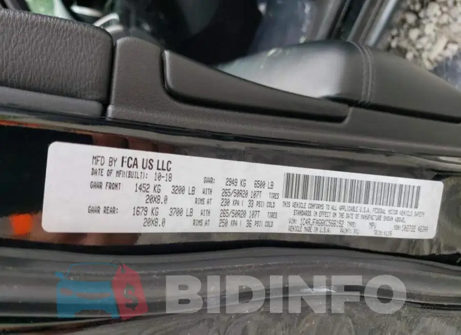 1C4RJFAG6KC566152 Photo# 13