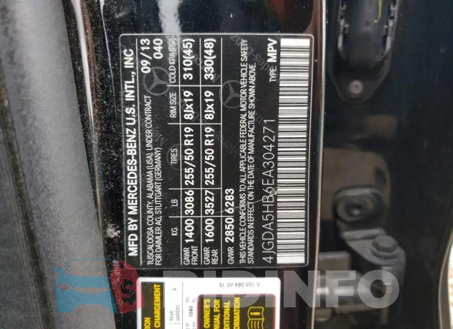 4JGDA5HB6EA304271 Photo# 13