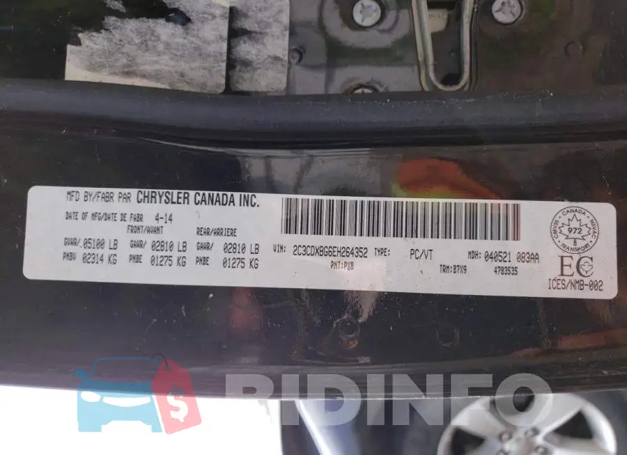 2C3CDXBG6EH264352 Photo# 13