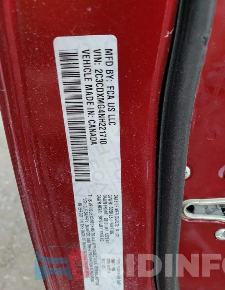 2C3CDXMG4NH221710 Photo# 13