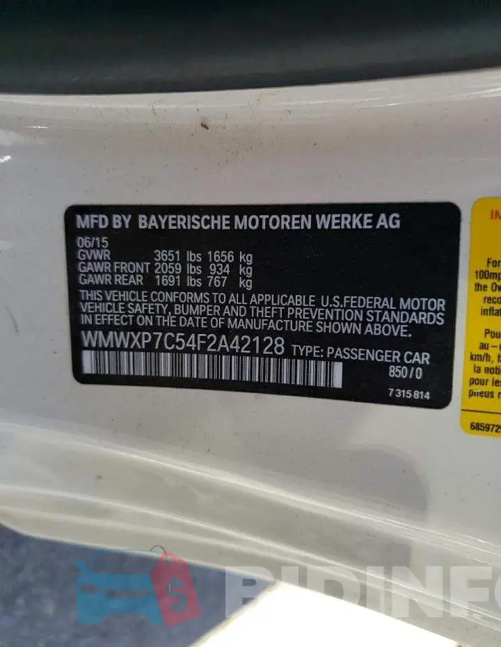 WMWXP7C54F2A42128 Photo# 12