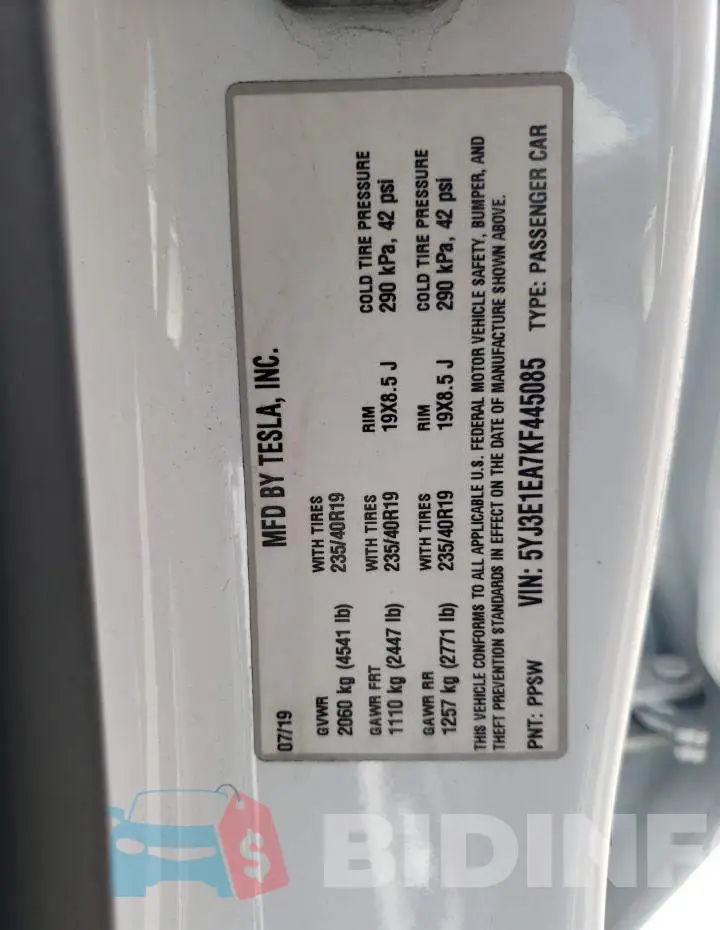 5YJ3E1EA7KF445085 Photo# 13