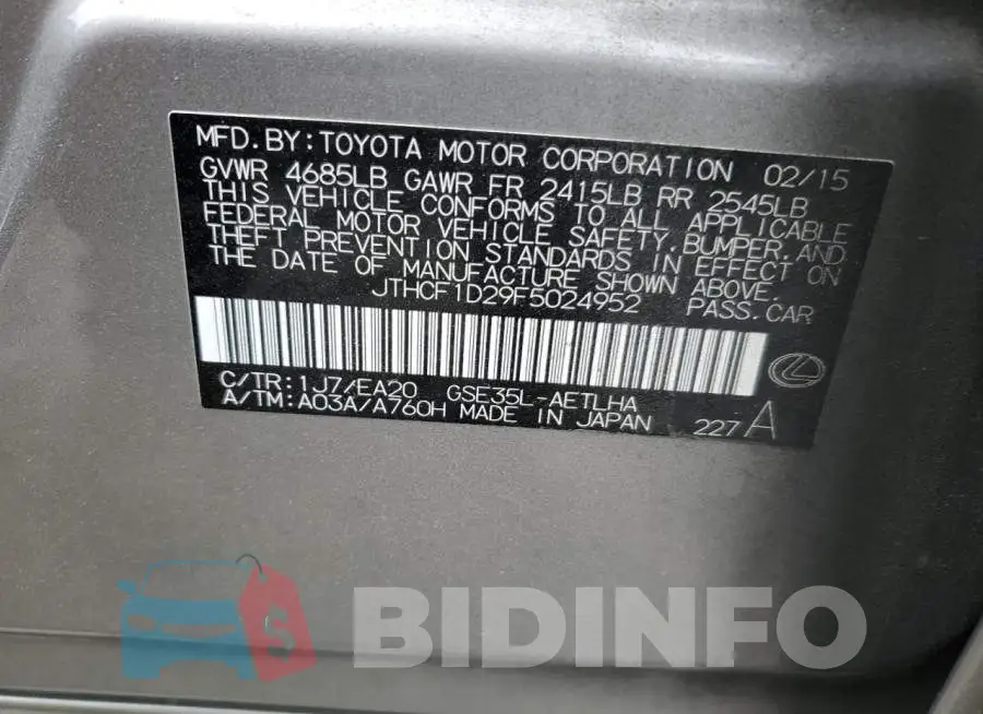 JTHCF1D29F5024952 Photo# 12