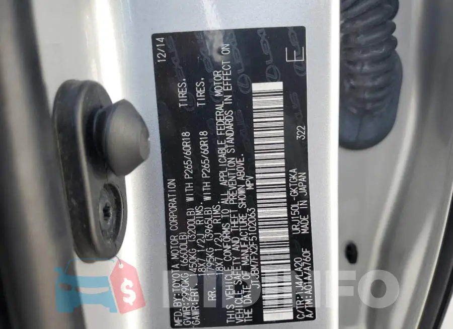 JTJBM7FX2F5102063 Photo# 12