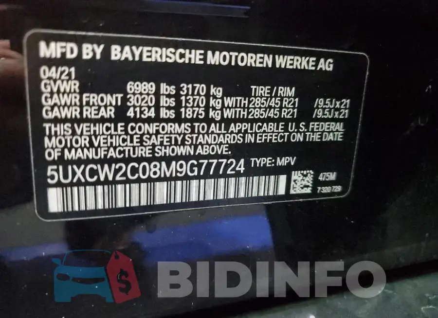 5UXCW2C08M9G77724 Photo# 13