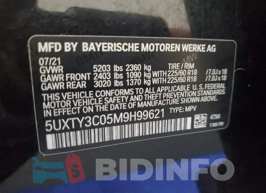 5UXTY3C05M9H99621 Photo# 13
