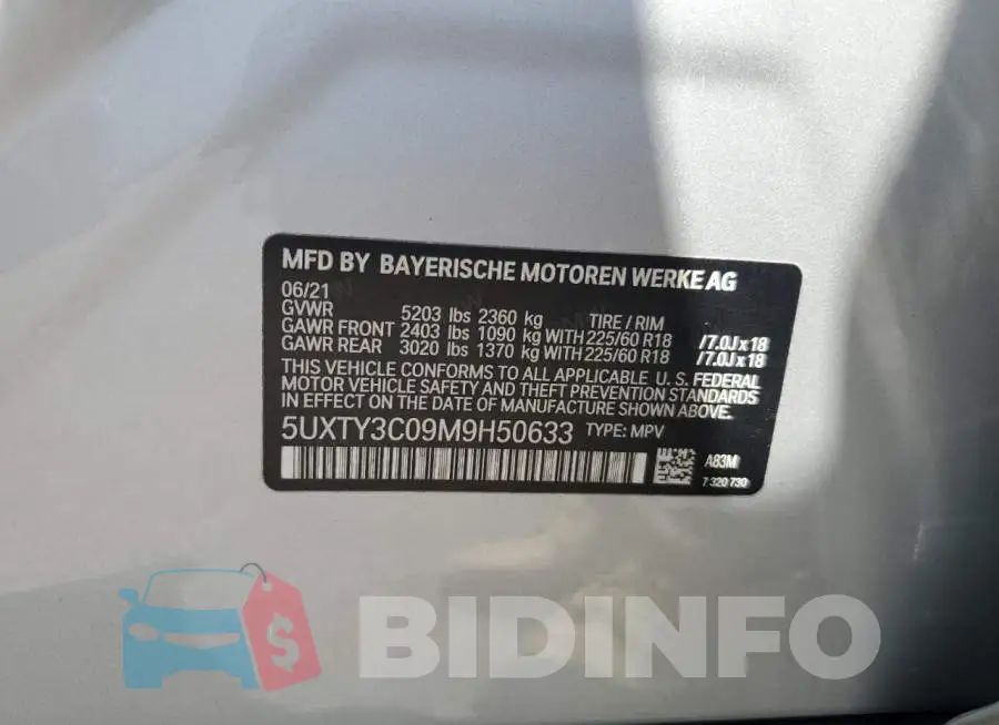 5UXTY3C09M9H50633 Photo# 12