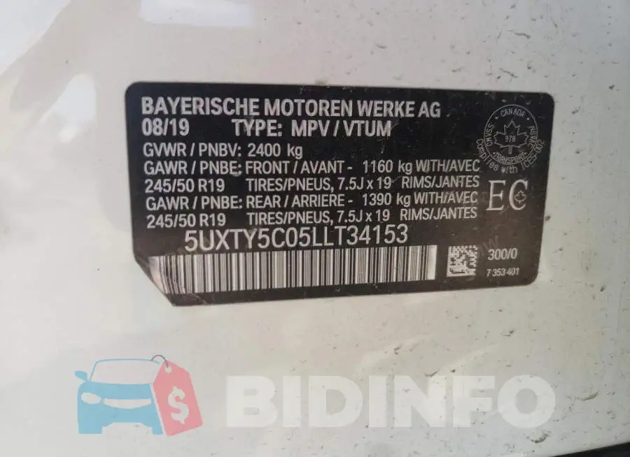 5UXTY5C05LLT34153 Photo# 12