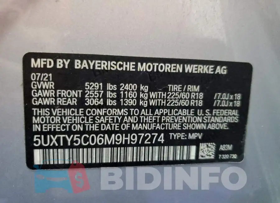 5UXTY5C06M9H97274 Photo# 12