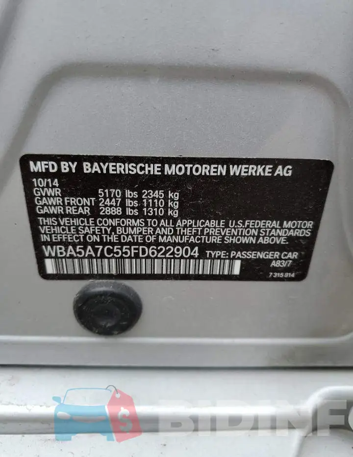 WBA5A7C55FD622904 Photo# 13
