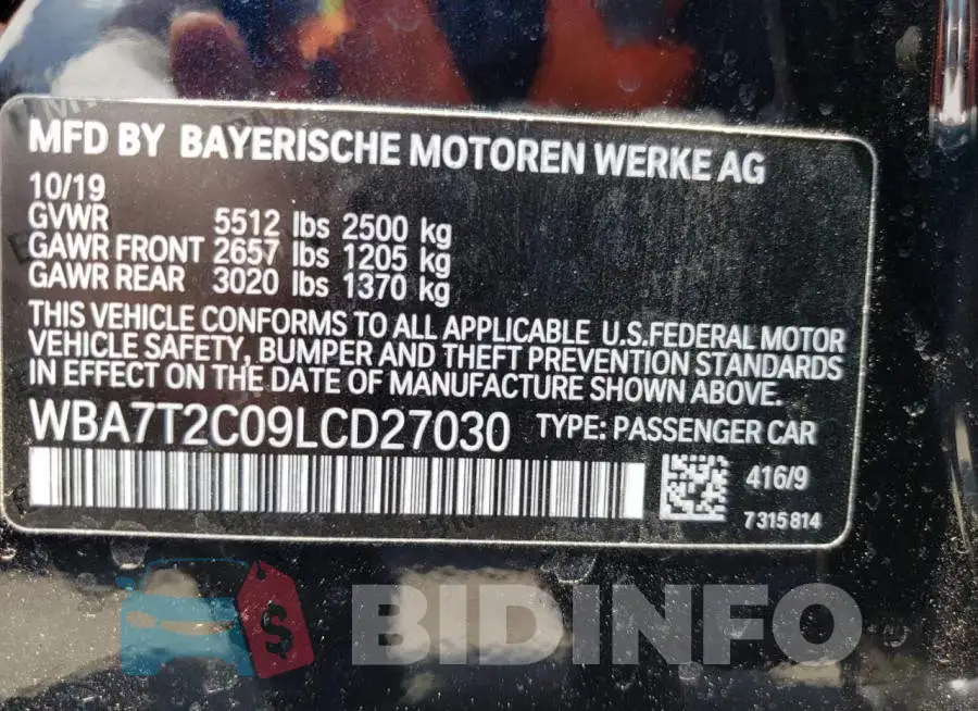 WBA7T2C09LCD27030 Photo# 12