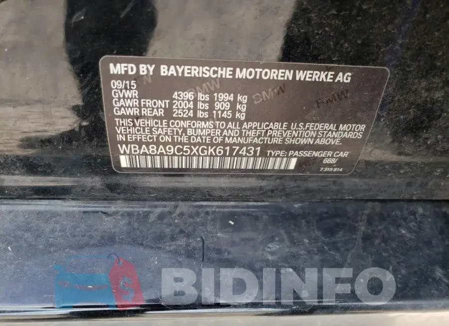 WBA8A9C5XGK617431 Photo# 12