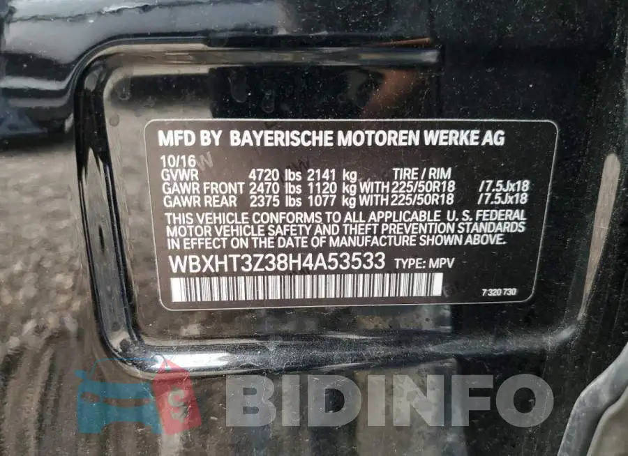 WBXHT3Z38H4A53533 Photo# 14
