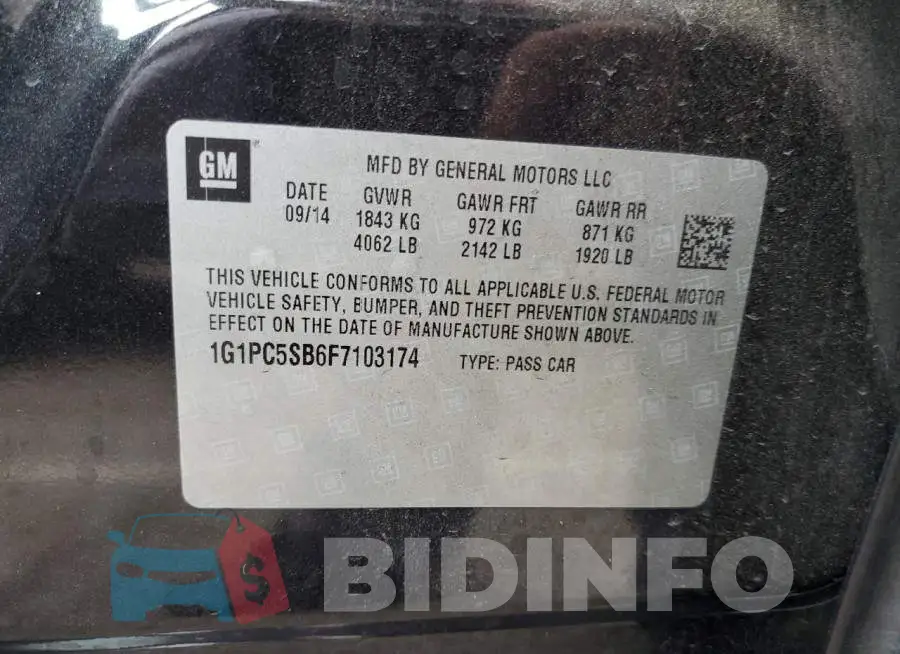 1G1PC5SB6F7103174 Photo# 12