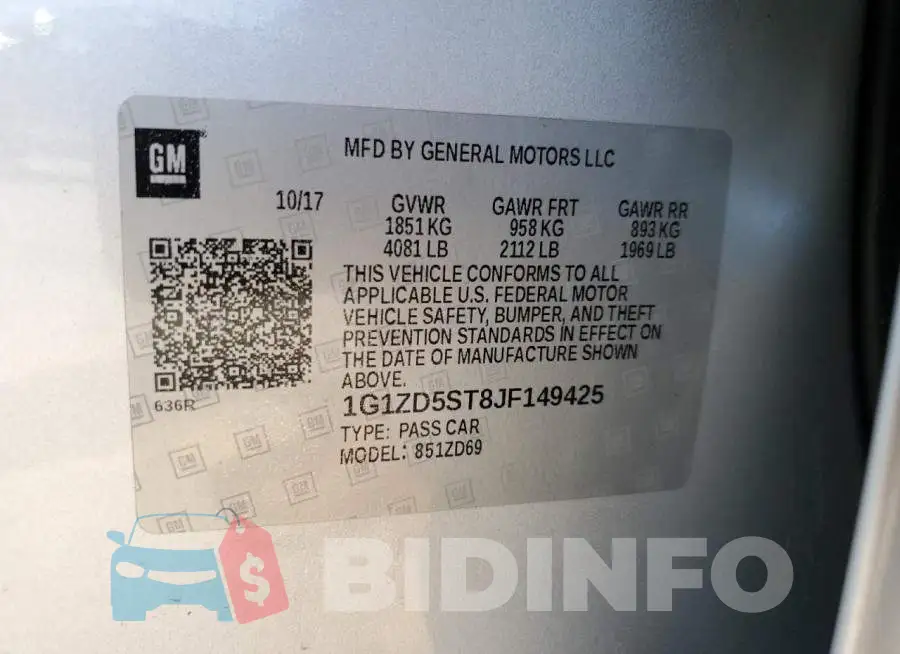 1G1ZD5ST8JF149425 Photo# 12