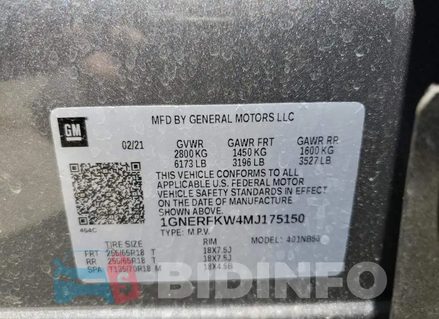 1GNERFKW4MJ175150 Photo# 13
