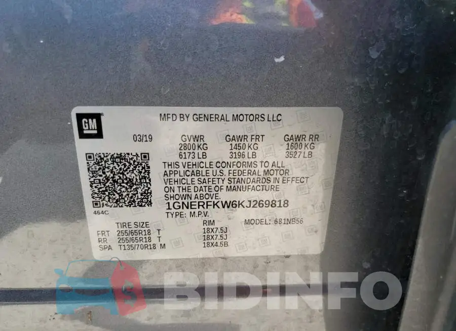 1GNERFKW6KJ269818 Photo# 13