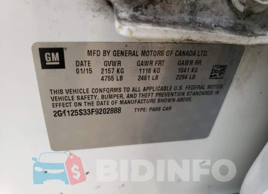 2G1125S33F9202888 Photo# 12
