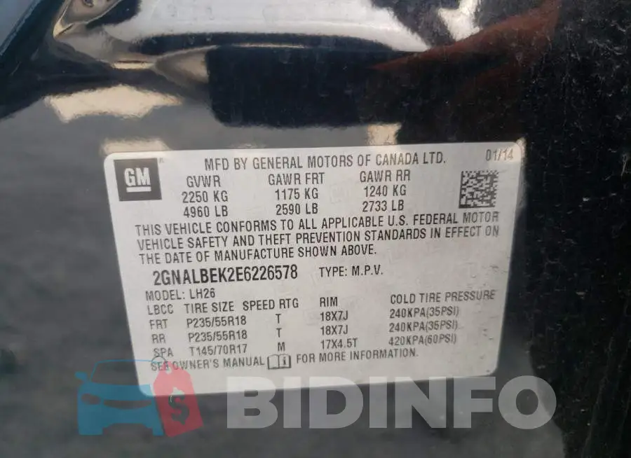 2GNALBEK2E6226578 Photo# 12